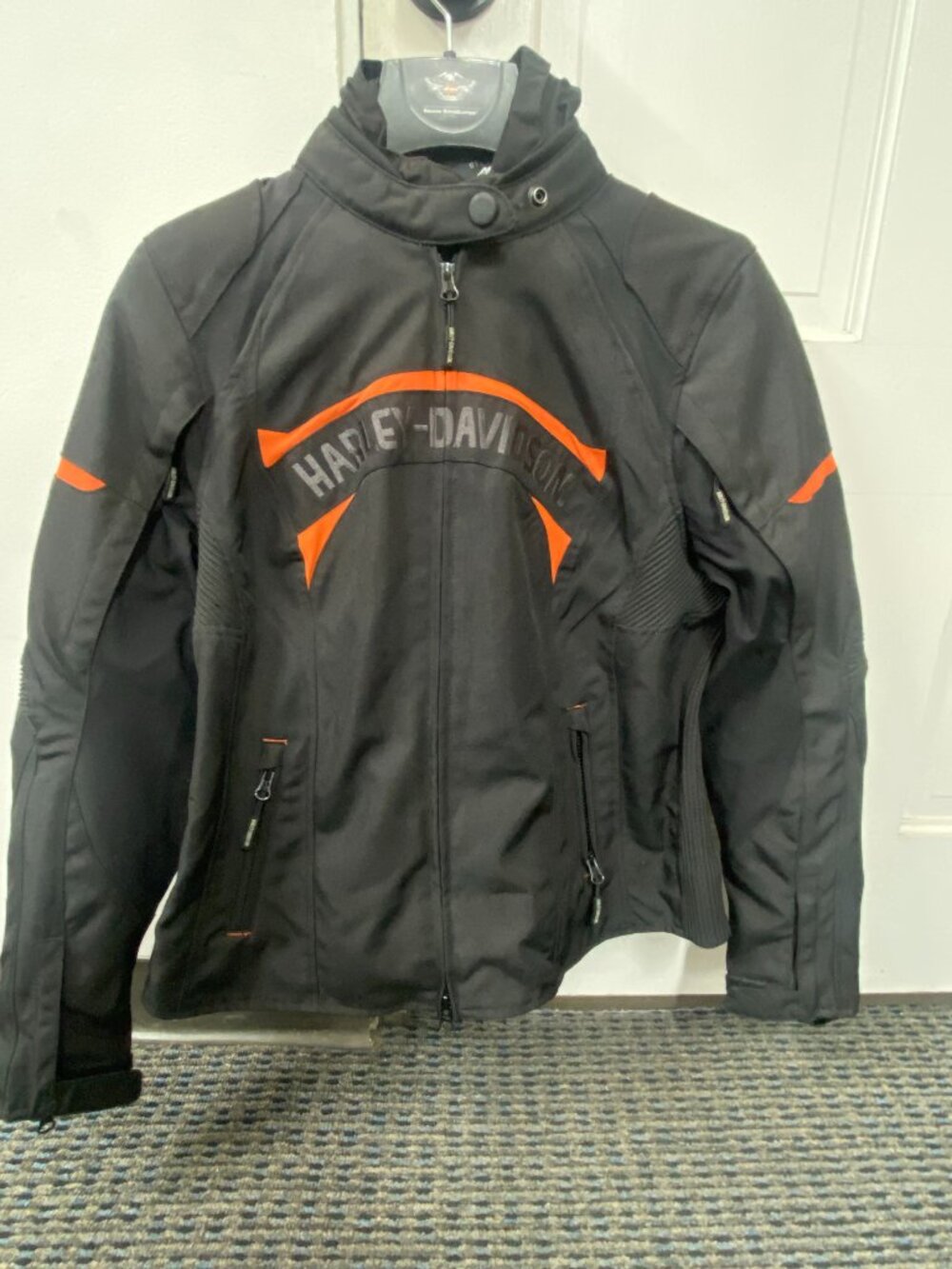 Harley-Davidson Women's Killian Textile Riding Jacket - Size L Black/Orange
